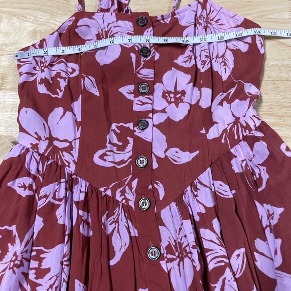 Free People NWT The Perfect Sundress Floral Midi Button Dress Size M Tie Back - Picture 10 of 12